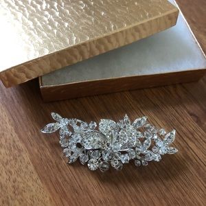 Silver wedding hairpiece
